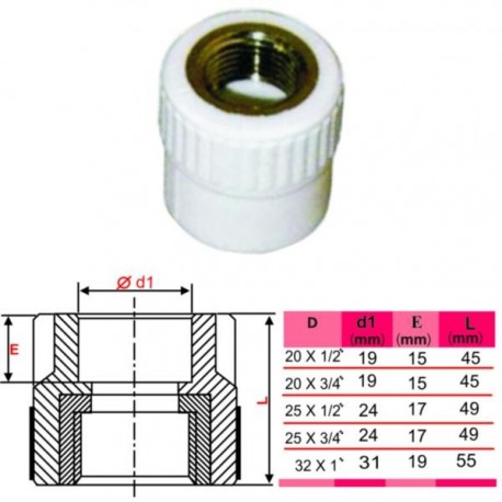 RACORD PPr TIP F - 25 X 3/4