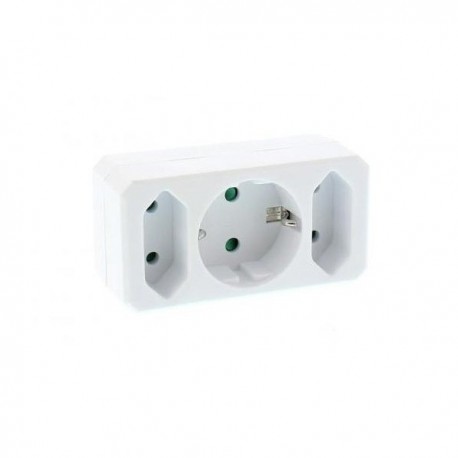 FISA 1 X SCHUKO + 2 X EURO EL-ADAPT03-W