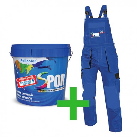 VOPSEA LAVABILA POLICOLOR SPOR INTERIOR 15L + SALOPETA CADOU