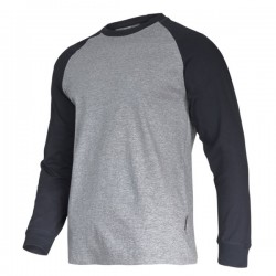 TRICOU BUMBAC CU MÂNECĂ LUNGĂ / GRI-NEGRU - L L4022303