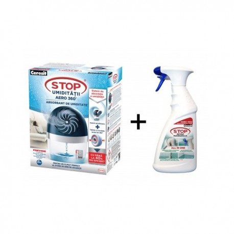 APARAT UMIDITATE CERESIT AERO 360+SOLUTIE ANTIMUCEGAI 0.5L