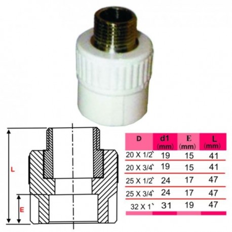 RACORD PPr TIP M - 25 X 1/2