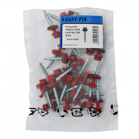 SET 30 BUCATI SURUBURI VOPSITE DIN 7504K - R PLUS EPDM 8 X 35 MM RAL 3020 39546