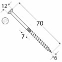 SURUB DULGHERIE CAP INECAT STEA 6 X 70 MM CS 06070 310607