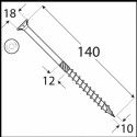 SURUB DULGHERIE CAP INECAT STEA 10 X 140 MM CS 010140 311014