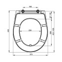 CAPAC WC CU INCHIDERE LENTA ALCA DUROPLAST A601 - 37 X 44.5 CM