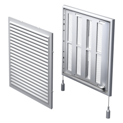 GRILA AERISIRE CU JALUZELE ACTIONATE MECANIC SI PLASA PENTRU INSECTE 250 X 250 MM MV 250RS VENTS