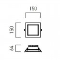 SPOT LED ESV02WW INCASTRAT XEVO PATRAT 18 W