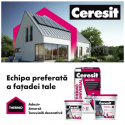 TENCUIALA DECORATIVA CU SILICON CERESIT HYDRO FLEX / GRANULATIE 1.5 MM / INTERIOR/EXTERIOR / BAZA - 25 KG