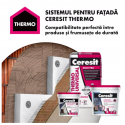 TENCUIALA DECORATIVA CU SILICON CERESIT HYDRO FLEX / GRANULATIE 1.5 MM / INTERIOR/EXTERIOR / BAZA - 25 KG