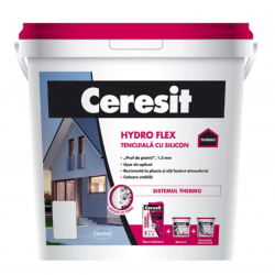 TENCUIALA DECORATIVA CU SILICON CERESIT HYDRO FLEX / GRANULATIE 1.5 MM / INTERIOR/EXTERIOR / BAZA - 25 KG