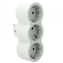 ADAPTOR 3 PRIZE LEGRAND 694518 16 A ALB + GRI / CONTACT DE PROTECTIE / PROTECTIE COPII / FRONTAL
