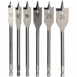 BURGHIU PLAT PENTRU LEMN SET 6 BUC (10 / 12 / 16 / 18 / 20 / 25 MM) 156007