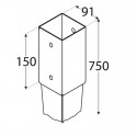 SUPORT STALP INCASTRAT - 91 X 750 X 2 MM PSG90 4822