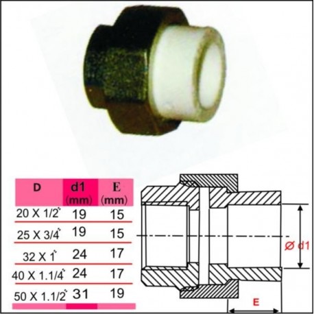 RACORD PPr CU OLANDEZ TIP F - 40 X 1 1/4 BLACK