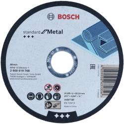 DISC ABRAZIV DEBITATARE METAL BOSCH A60 T - 125 X 22.2 X 1 MM