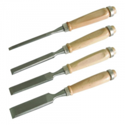 SET DALTI PENTRU LEMN CU MANER LEMN - 4 PIESE - 19001