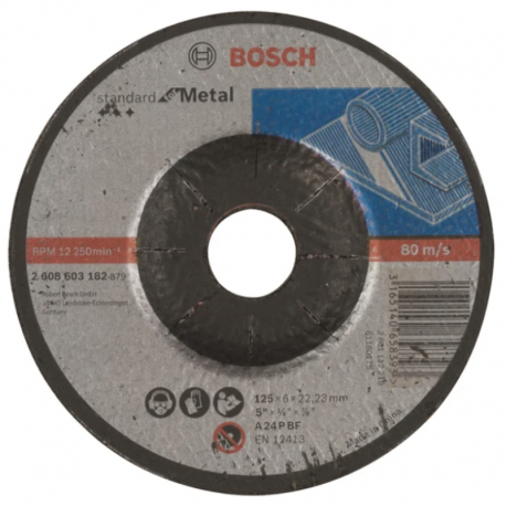 DISC POLIZARE METAL BOSCH - 125 X 6 X 22.23 MM A24P