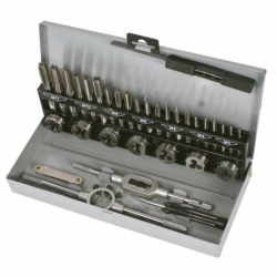 TRUSA TAROZI SI FILIERE HSS CU ACCESORII M3 - M12 - 32 PPIESE 67232