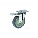 ROATA FURCA PIVOTANTA FRANA TPR GRI - 100 X 31 MM