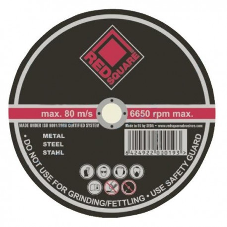 DISC ABRAZIV RED SQUARE PENTRU DEBITAT INOX - 115 X 1.5 MM